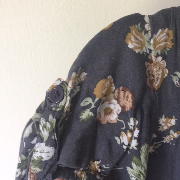 Blue Floral Dress with Ribbon Tie - Picture 4 of 8